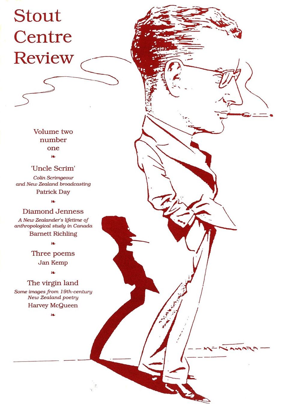 Cover of Stout Centre Review, 1991, V. 2, N. 1.