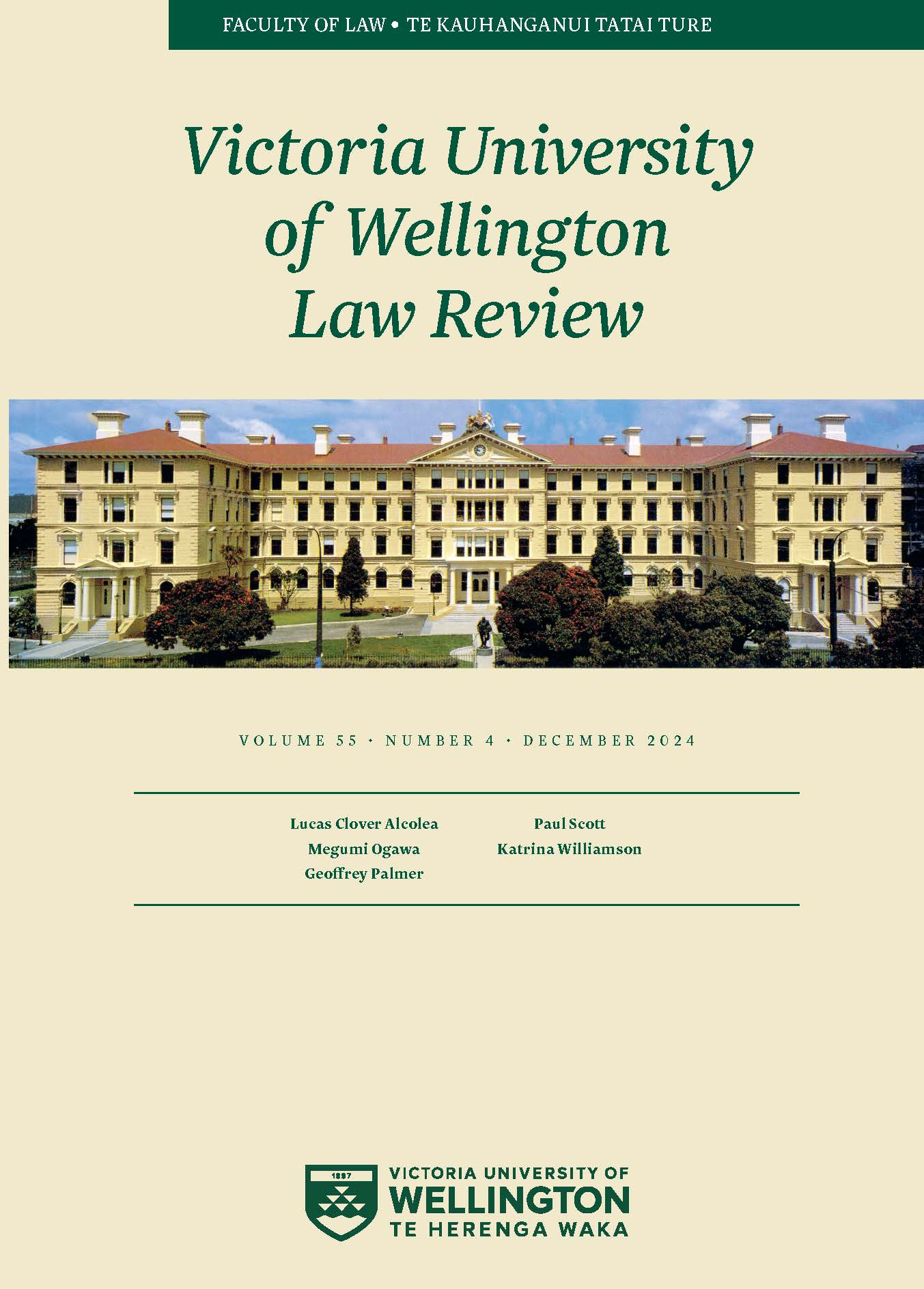 					View Vol. 55 No. 4 (2024): Victoria University of Wellington Law Review
				
