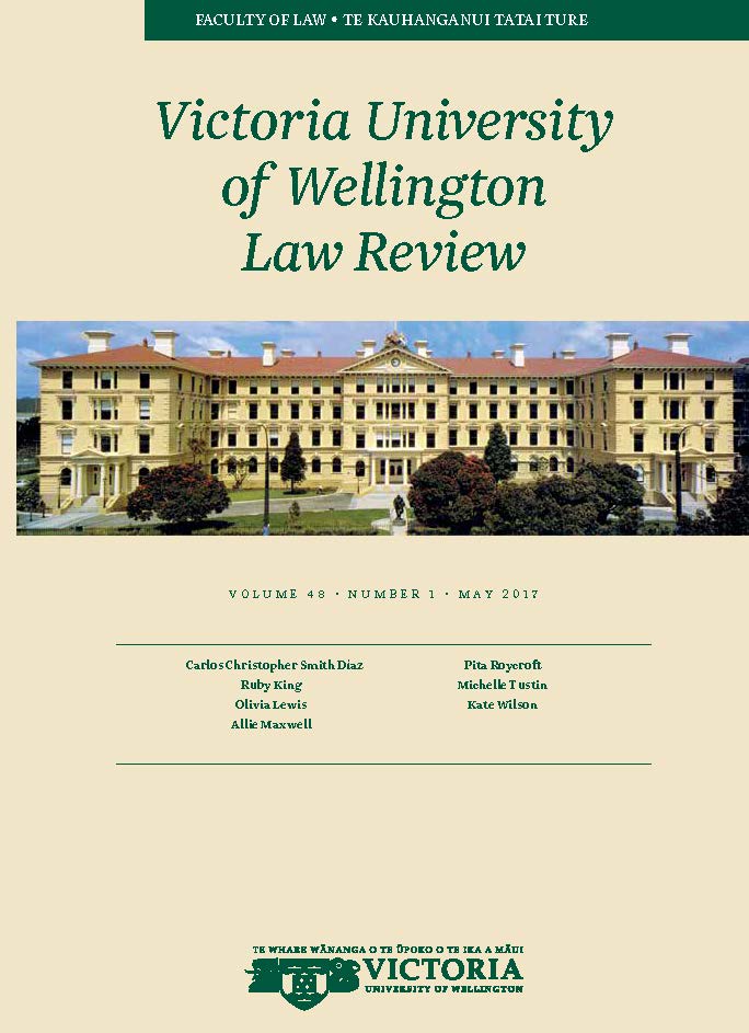 					View Vol. 48 No. 1 (2017): Victoria University of Wellington Law Review
				