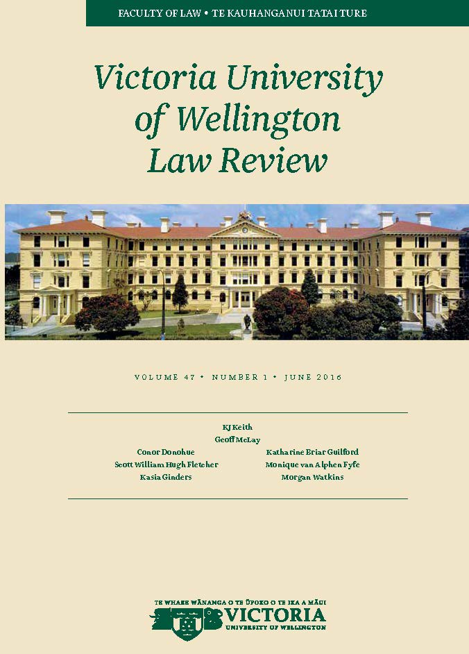 					View Vol. 47 No. 1 (2016): Victoria University of Wellington Law Review
				