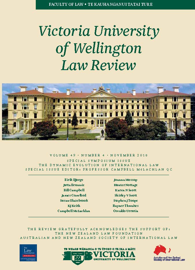 					View Vol. 49 No. 4 (2018): Victoria University of Wellington Law Review
				