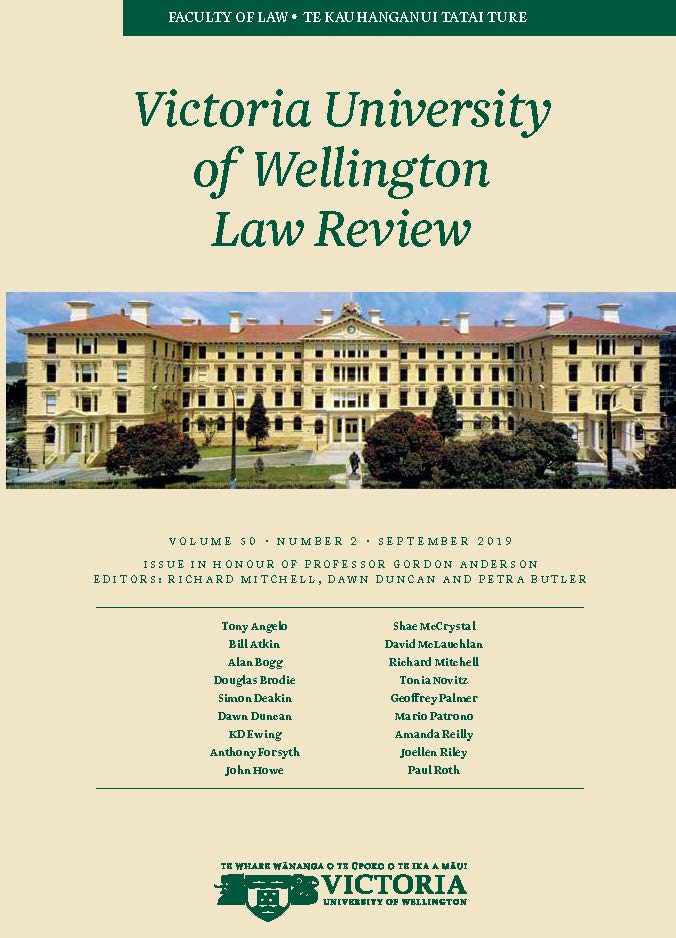 					View Vol. 50 No. 2 (2019): Victoria University of Wellington Law Review
				