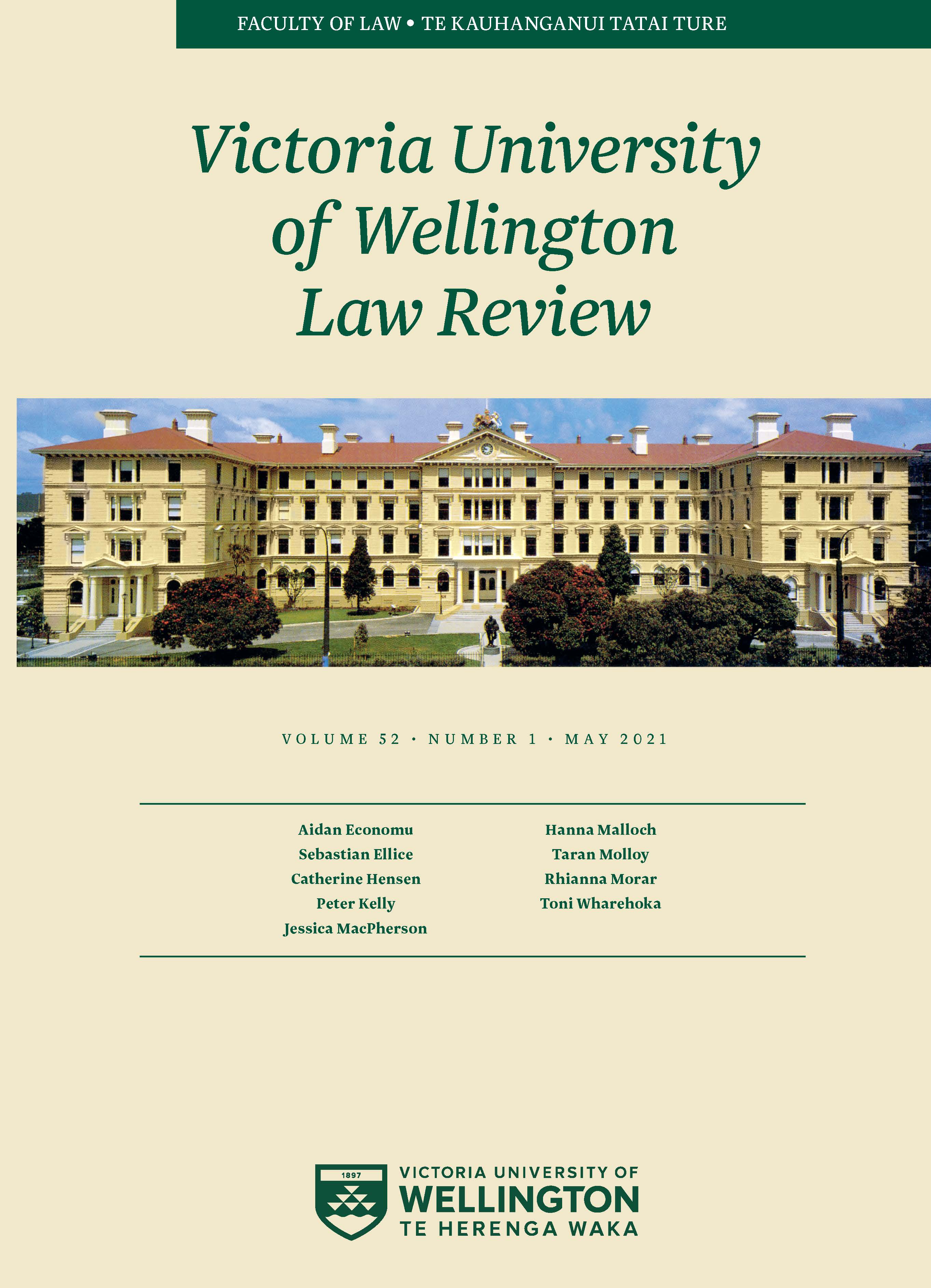 					View Vol. 52 No. 1 (2021): Victoria University of Wellington Law Review
				
