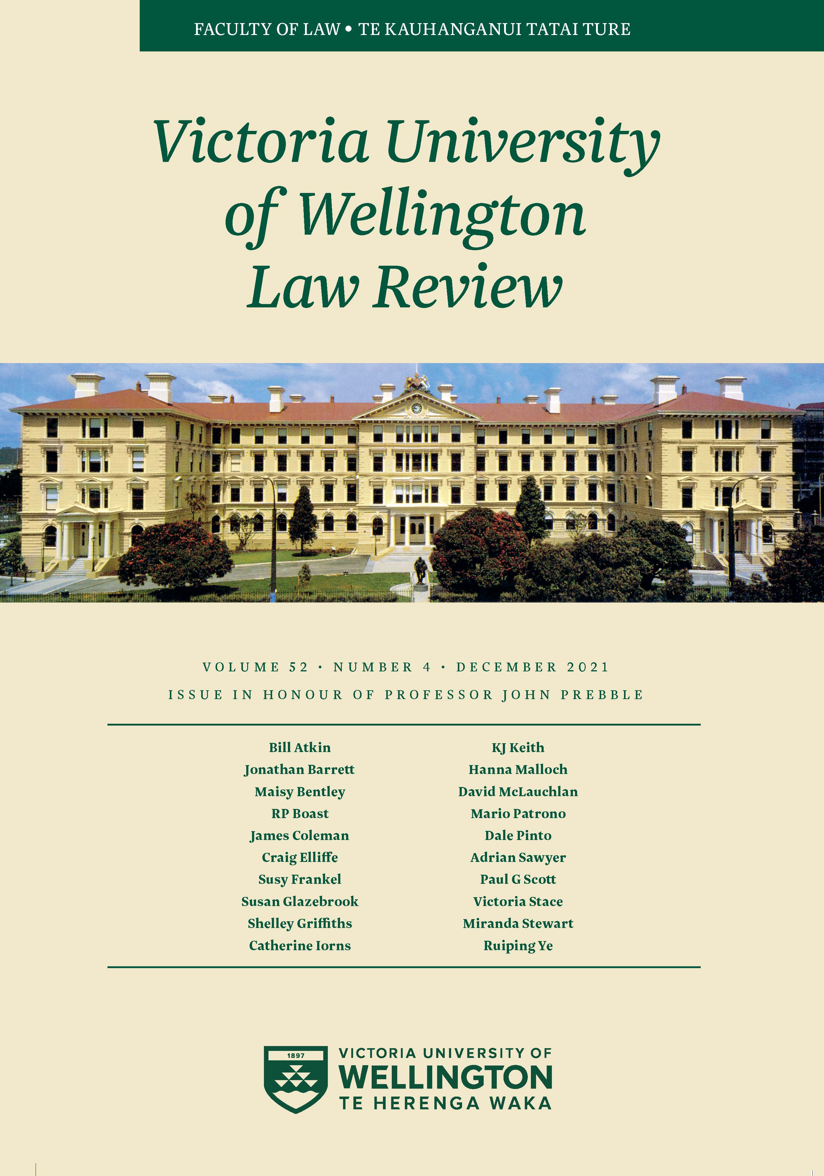 					View Vol. 52 No. 4 (2021): Victoria University of Wellington Law Review
				