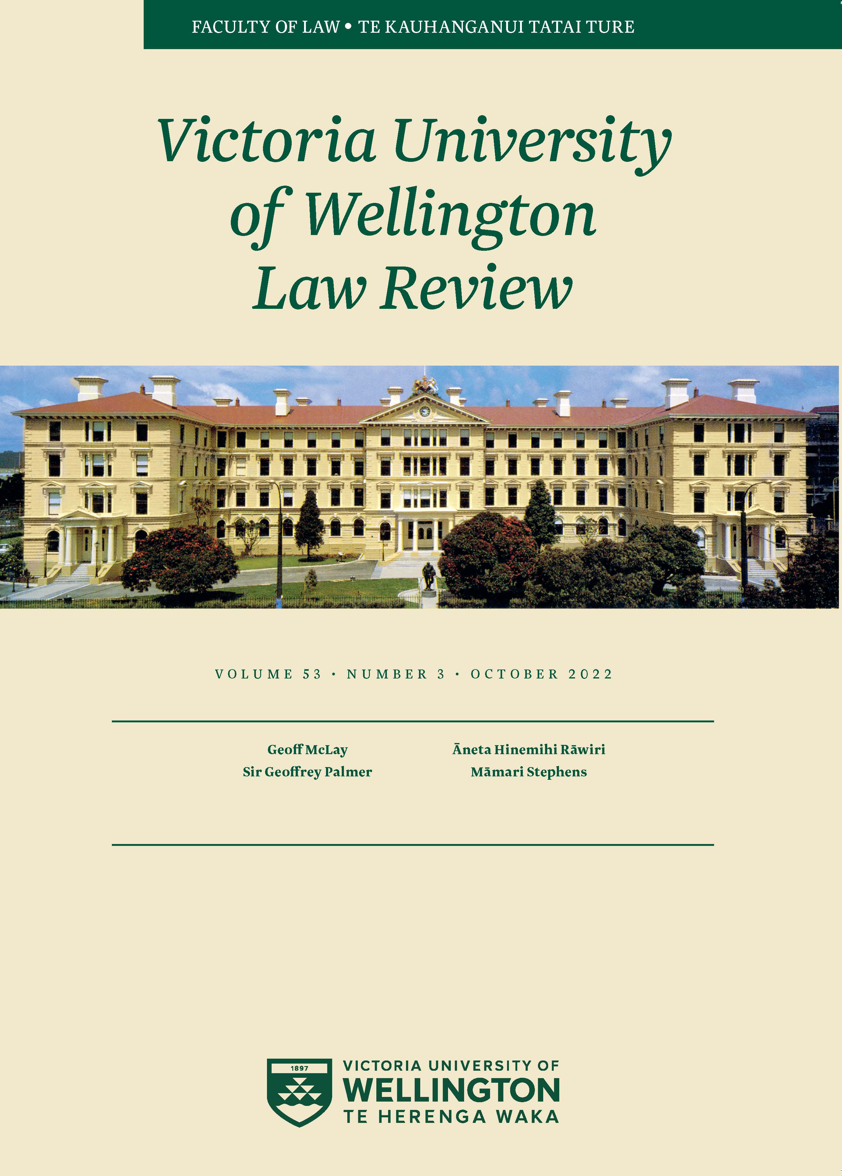 					View Vol. 53 No. 3 (2022): Victoria University of Wellington Law Review
				