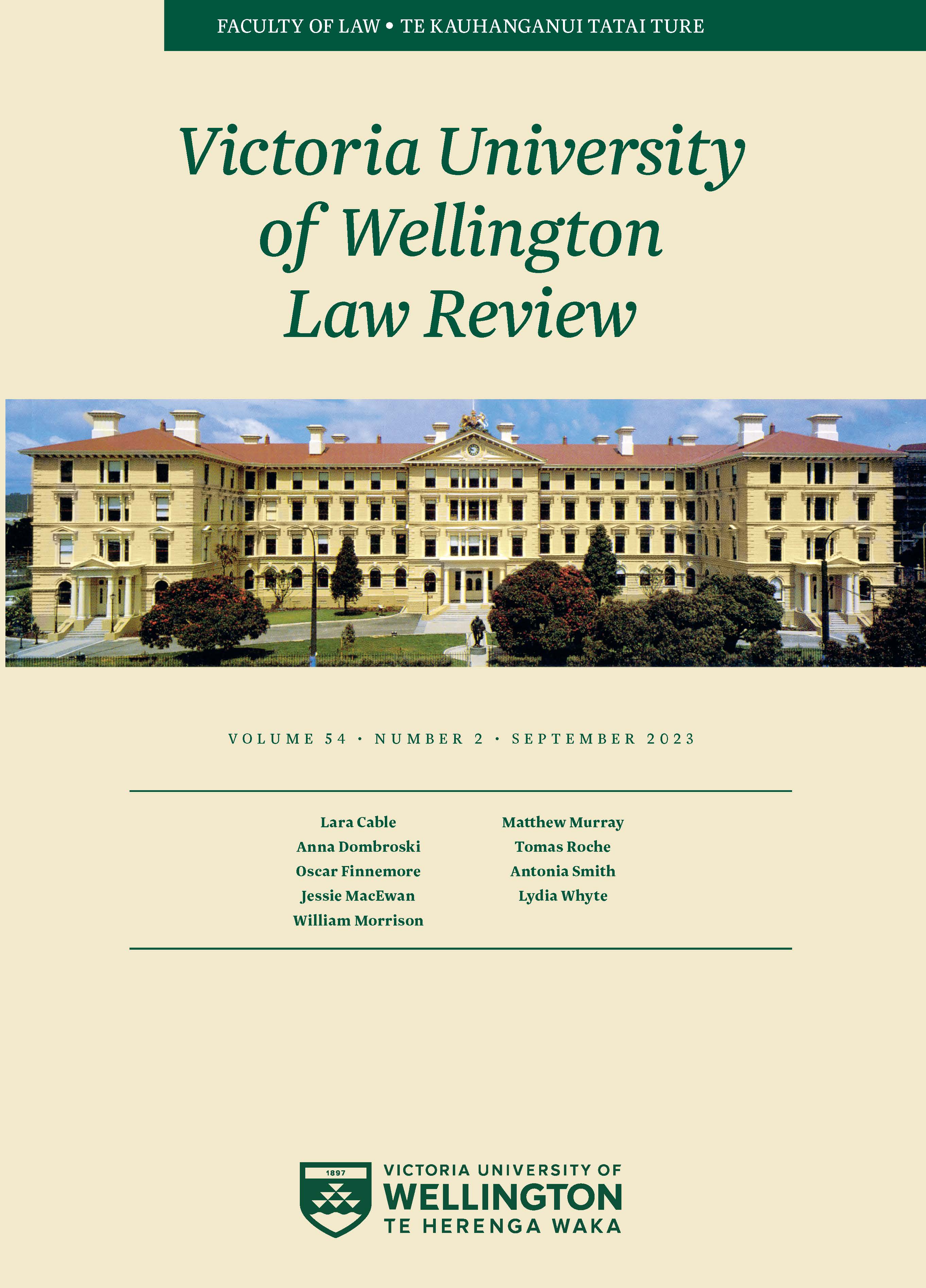 					View Vol. 54 No. 2 (2023): Victoria University of Wellington Law Review
				