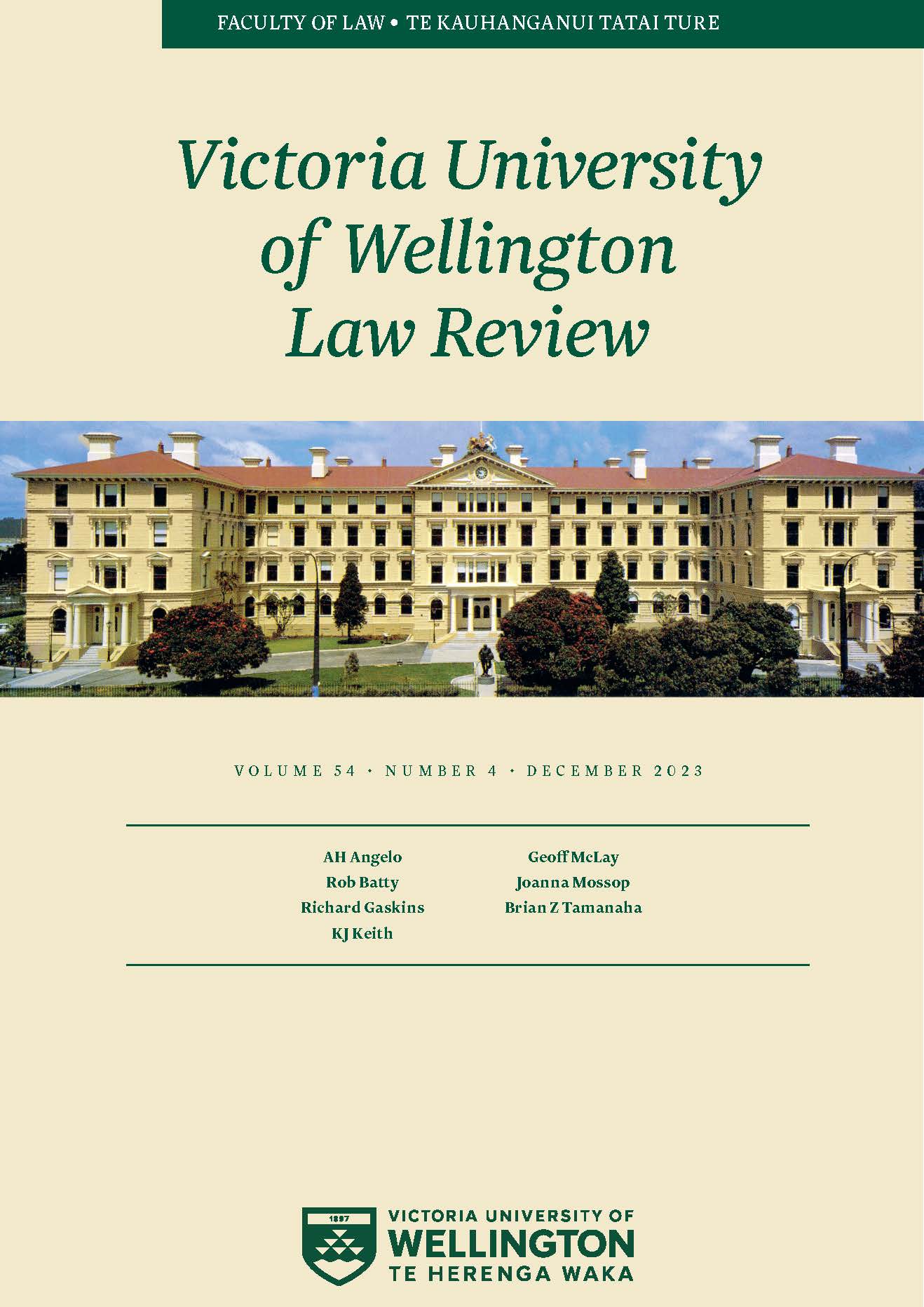 					View Vol. 54 No. 4 (2023): Victoria University of Wellington Law Review
				