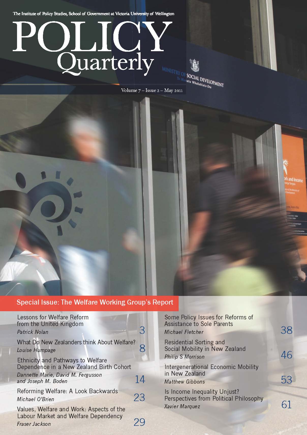 Policy Quarterly volume 7 number 2 2011