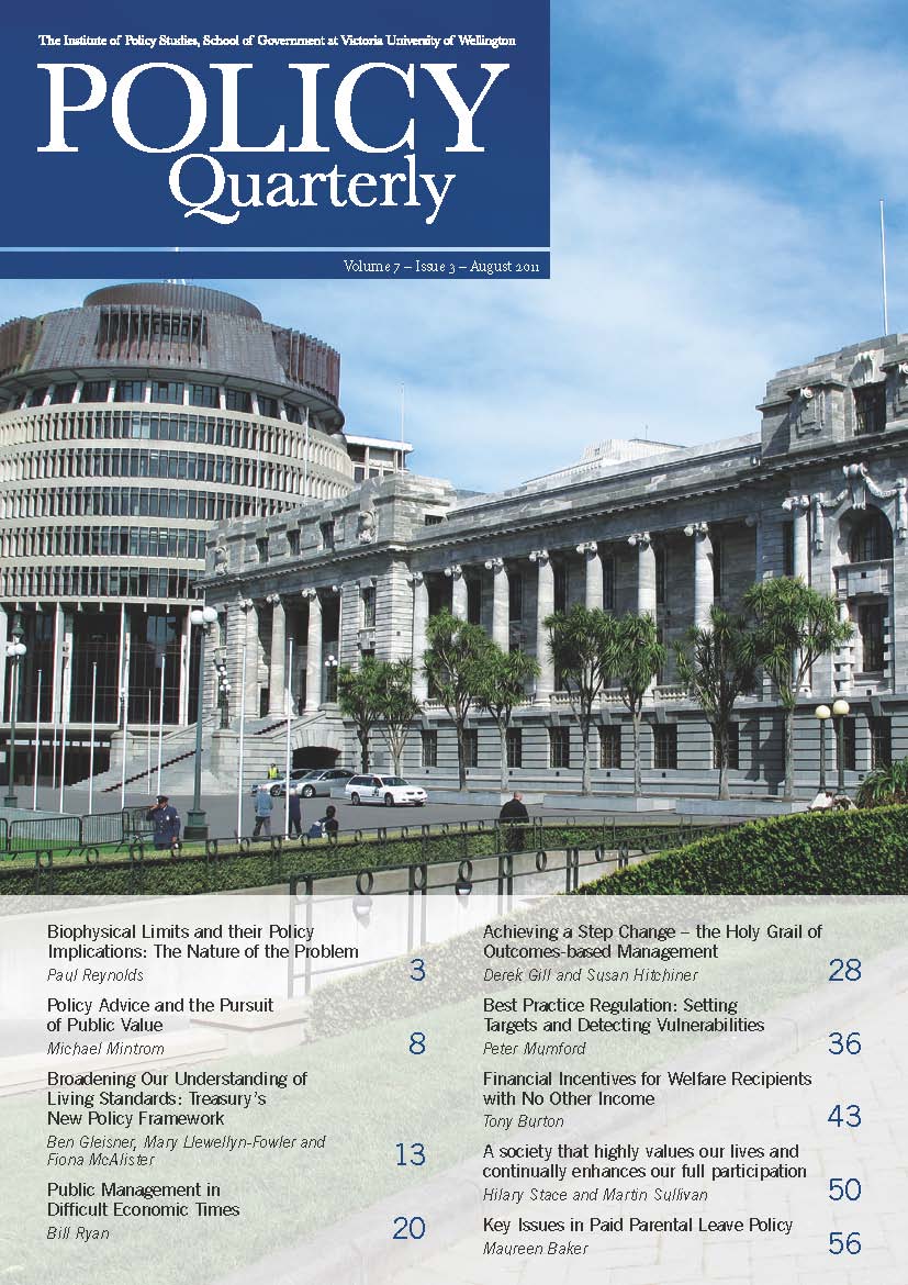 Policy Quarterly volume 7 number 3 2011