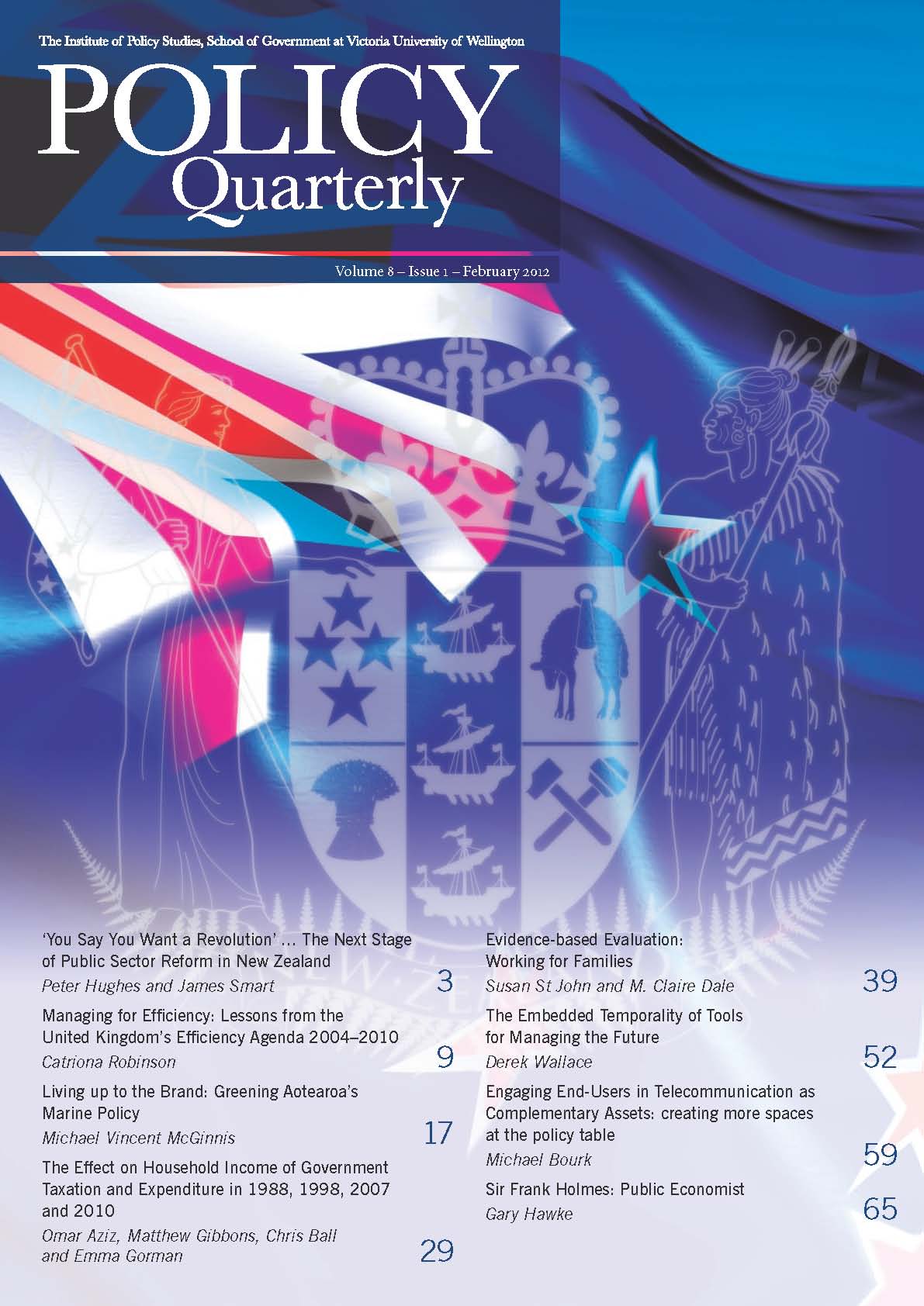 Policy Quarterly volume 8 number 1 2012