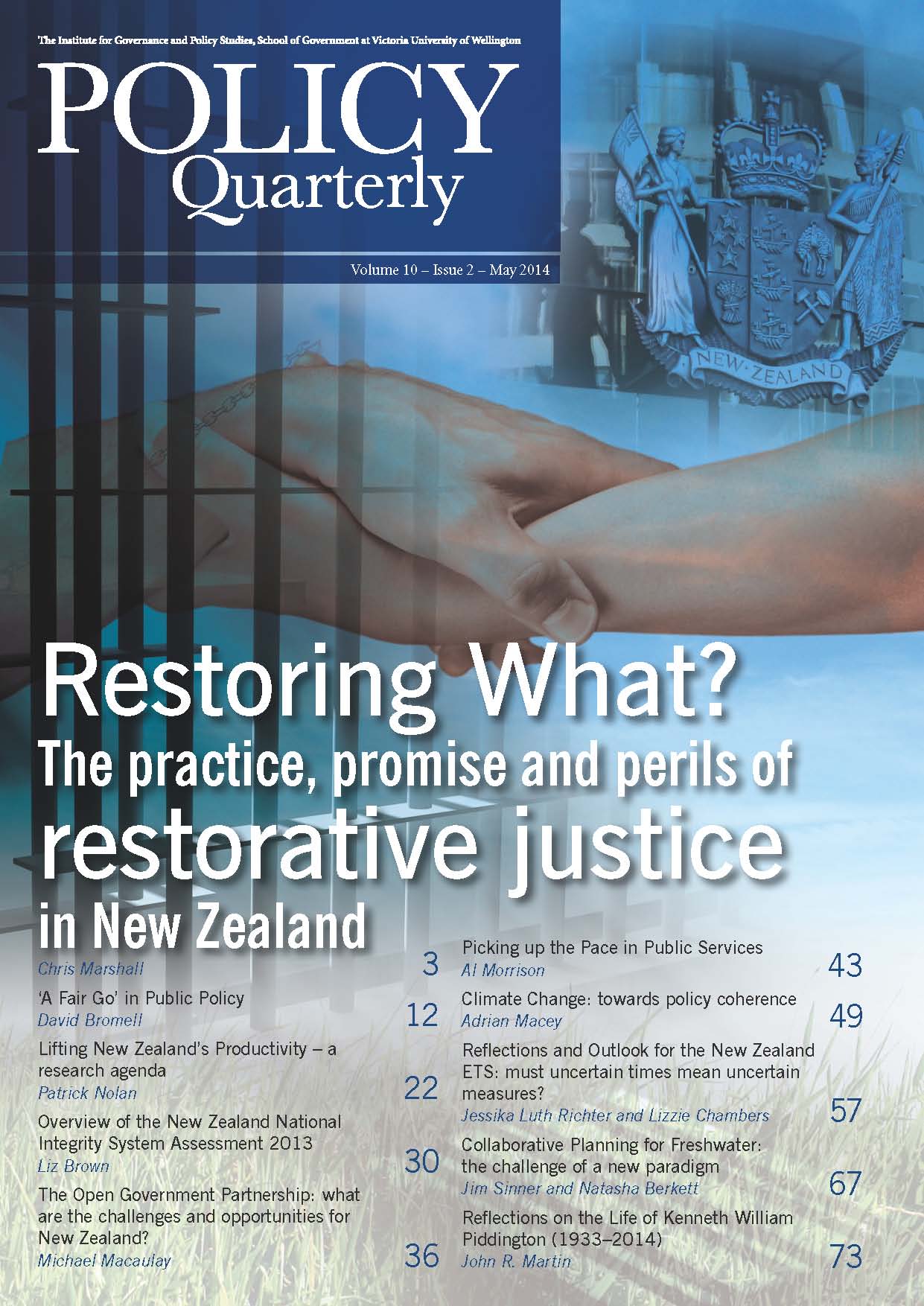 Policy Quarterly volume 10 number 2 2014