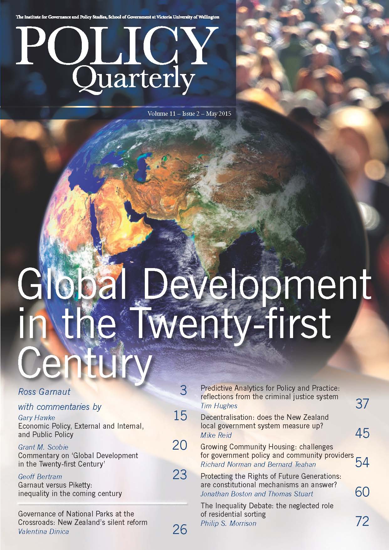 Policy Quarterly volume 11 issue 2 2015