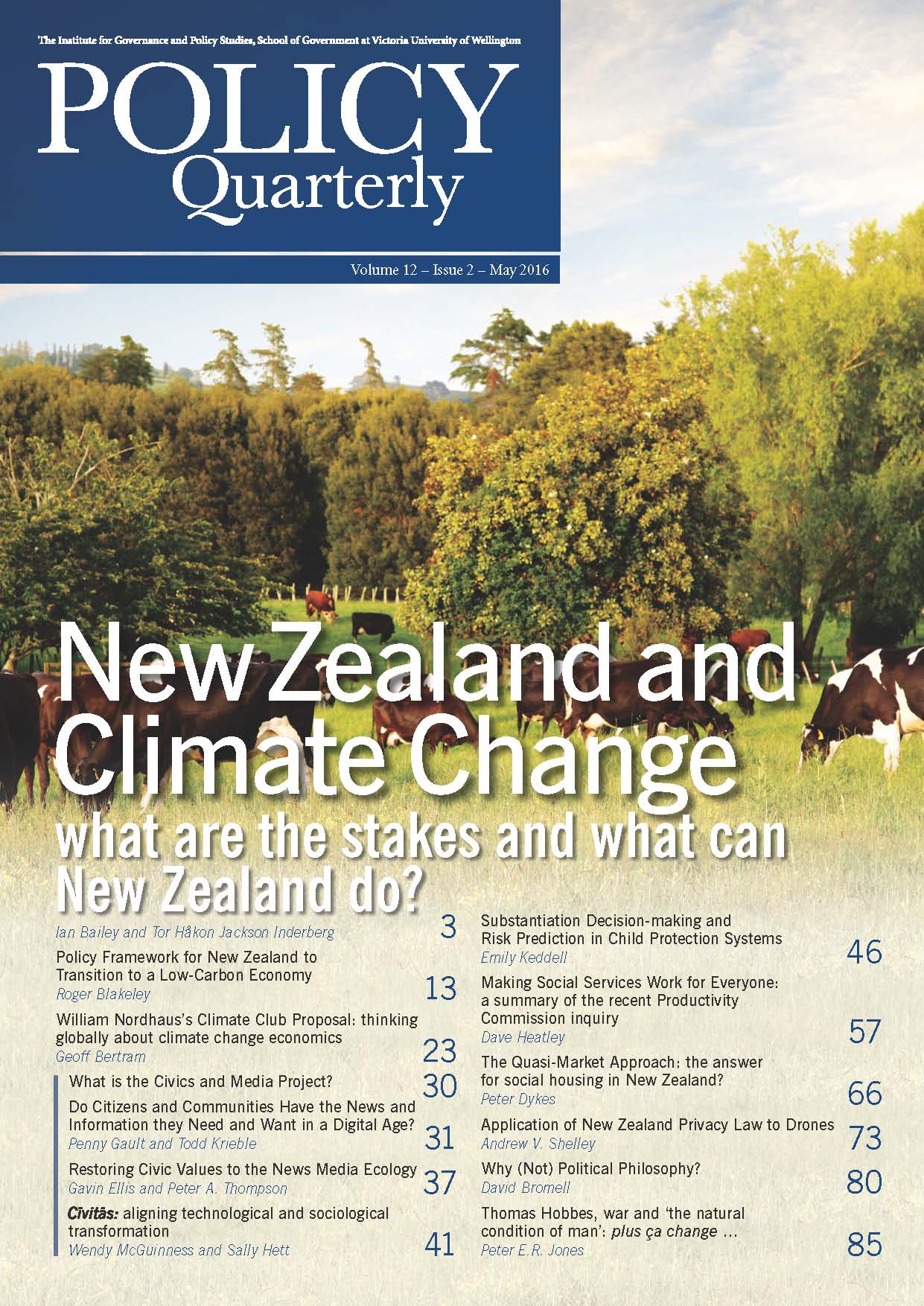 Policy Quarterly volume 12 issue 2 2016