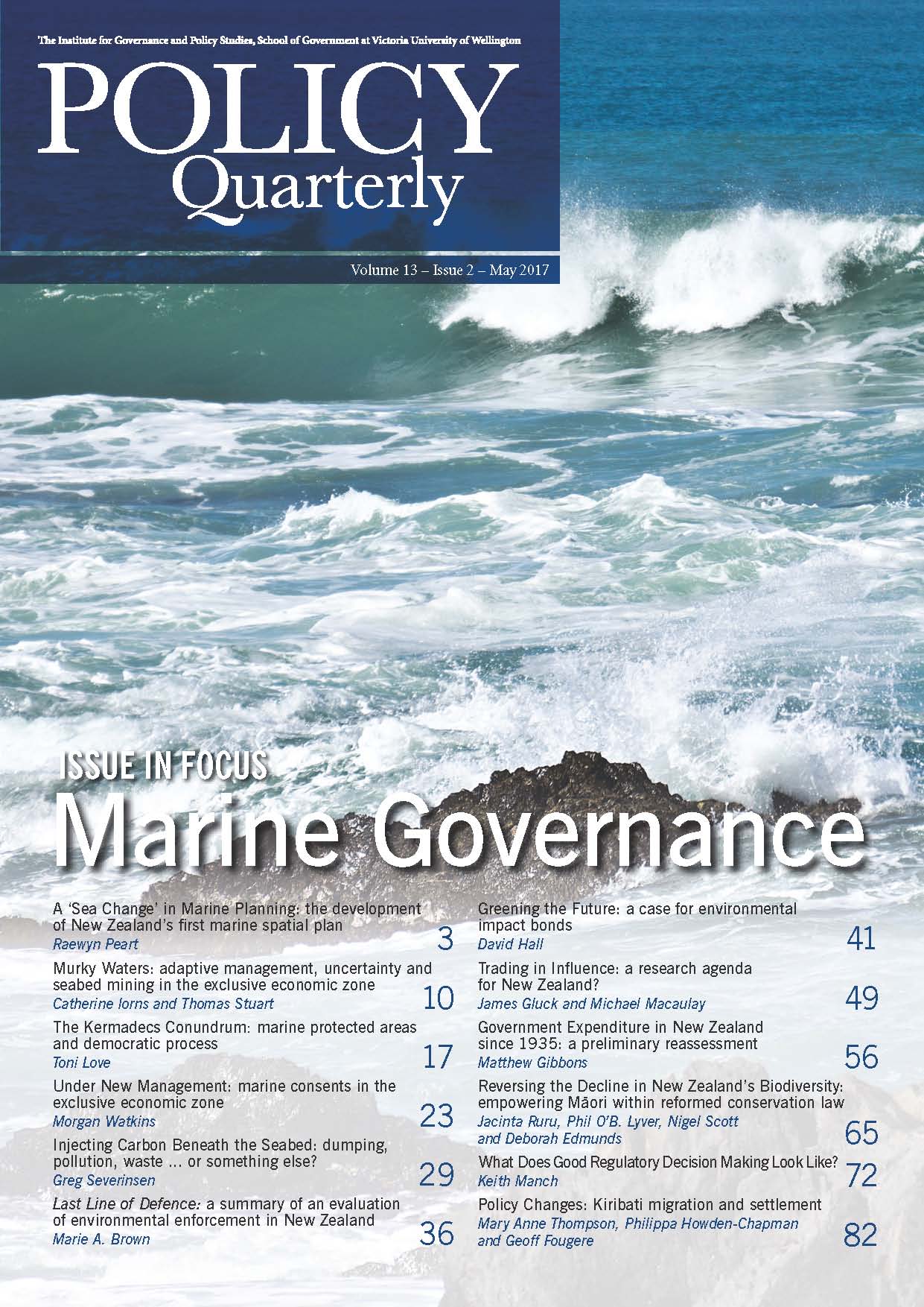 Policy Quarterly volume 13 issue 2 2017