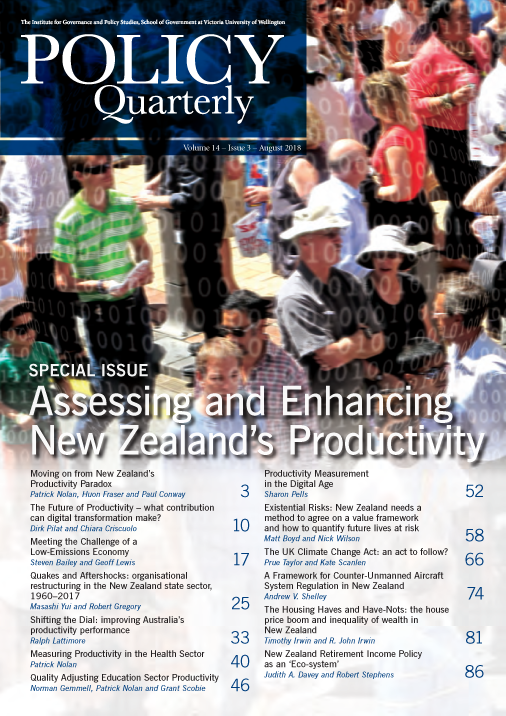 					View Vol. 14 No. 3 (2018): Policy Quarterly Special issue: Assessing and Enhancing New Zealand's Productivity
				