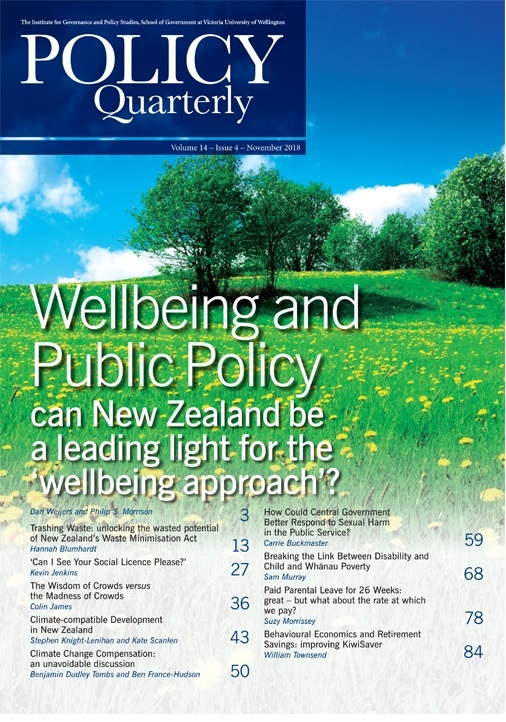 					View Vol. 14 No. 4 (2018): Policy Quarterly November 2018
				