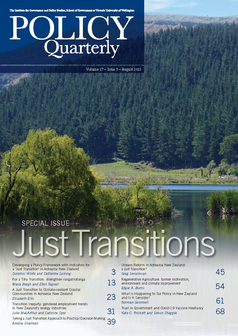 Policy Quarterly Volume 17 Issue 3 Cover