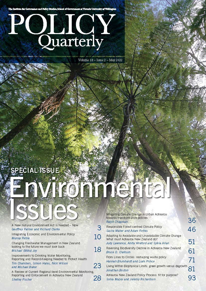 					View Vol. 18 No. 2 (2022): Policy Quarterly. Special Issue. Environmental Issues
				