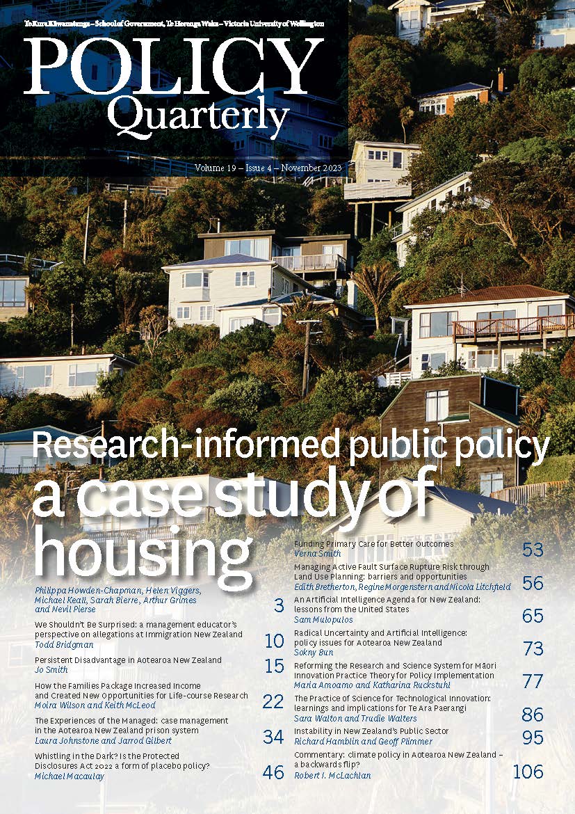Policy Quarterly Volume 19 Issue 4 2023